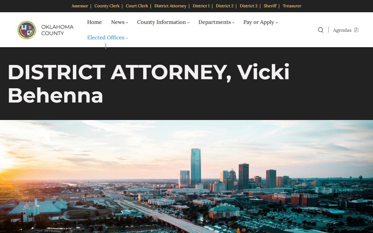 Oklahoma County District Attorney page covering arrest records and court charges