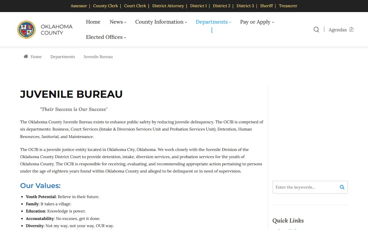 Oklahoma County Juvenile Bureau and restricted arrest records