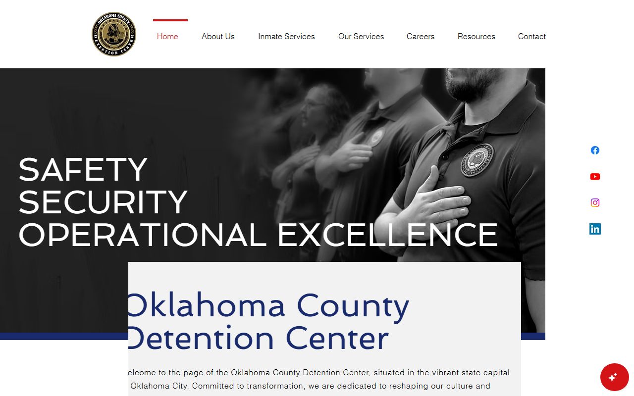 Oklahoma County Detention Center website with inmate and jail records search