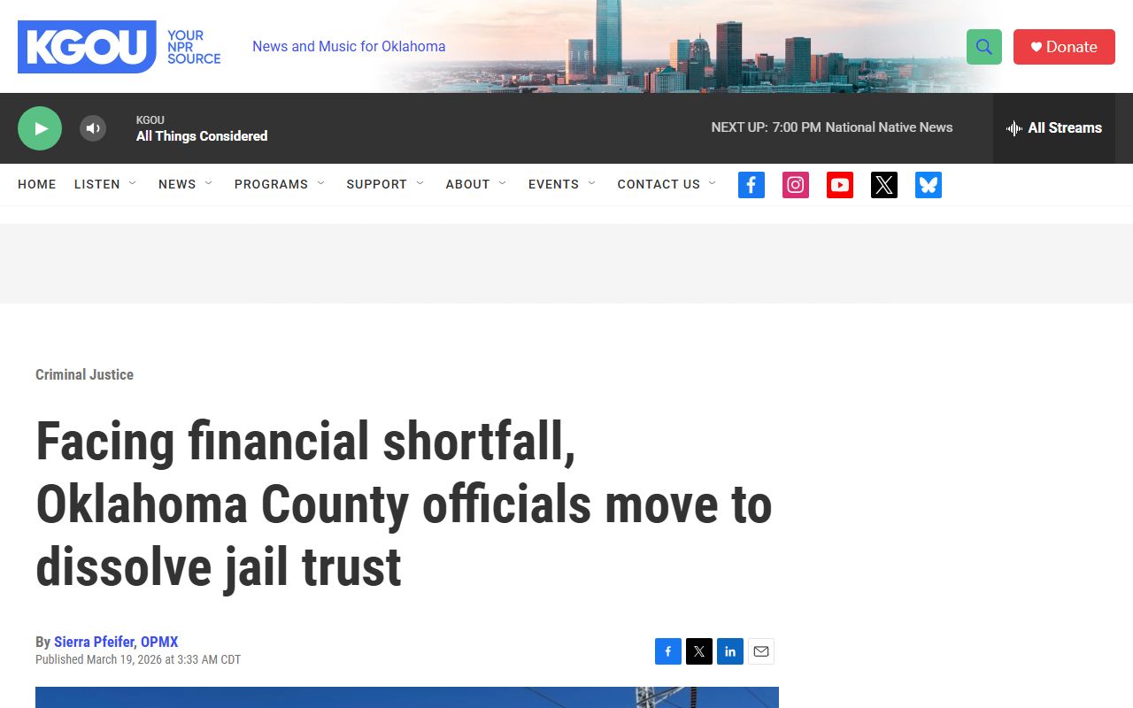 Oklahoma County warrant and jail operations during the detention center trust transition